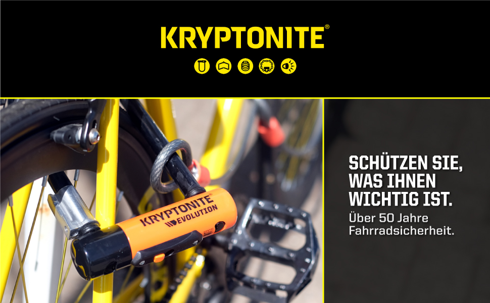 Велозамок Kryptonite Keeper Standard U-подібний, рівень безпеки 5/10, з петльовим тросом 120 см, кріпленням та 2 ключами, 10,2×20,3 см
