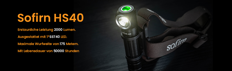 Sofirn HS20: Потужна LED-ліхтарик на голову 2700 люмен з перезаряджанням Type-C, Dual LED, 5 режимів яскравості, Thrower & Flood для кемпінгу та бігу (HS40 Kit)