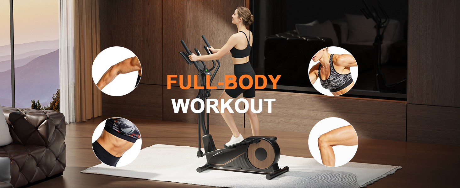 Еліптичний тренажер Aeriflo M100 для дому: маховик 8 кг, підтримка Kinomap, довжина кроку 42 см, пульсометр, магнітна система гальмування, до 150 кг