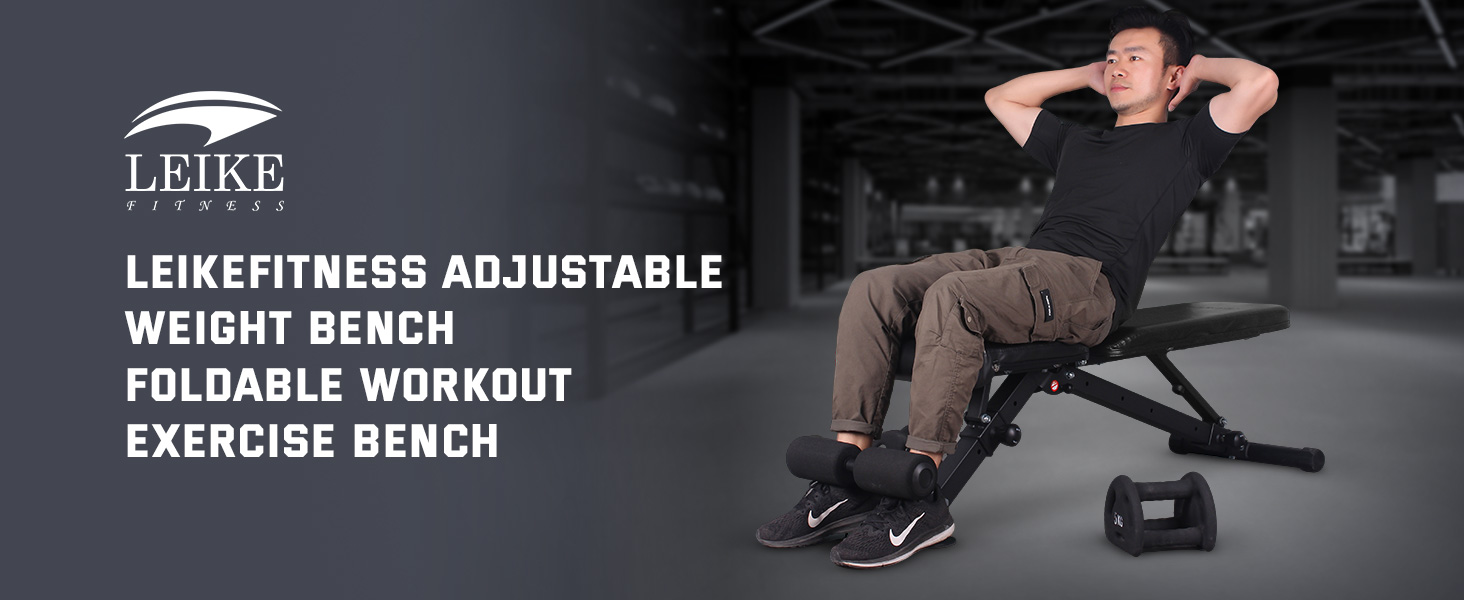 Регульована лавка для тренувань Leikefitness, складана з автоматичним блокуванням (Black 58101)