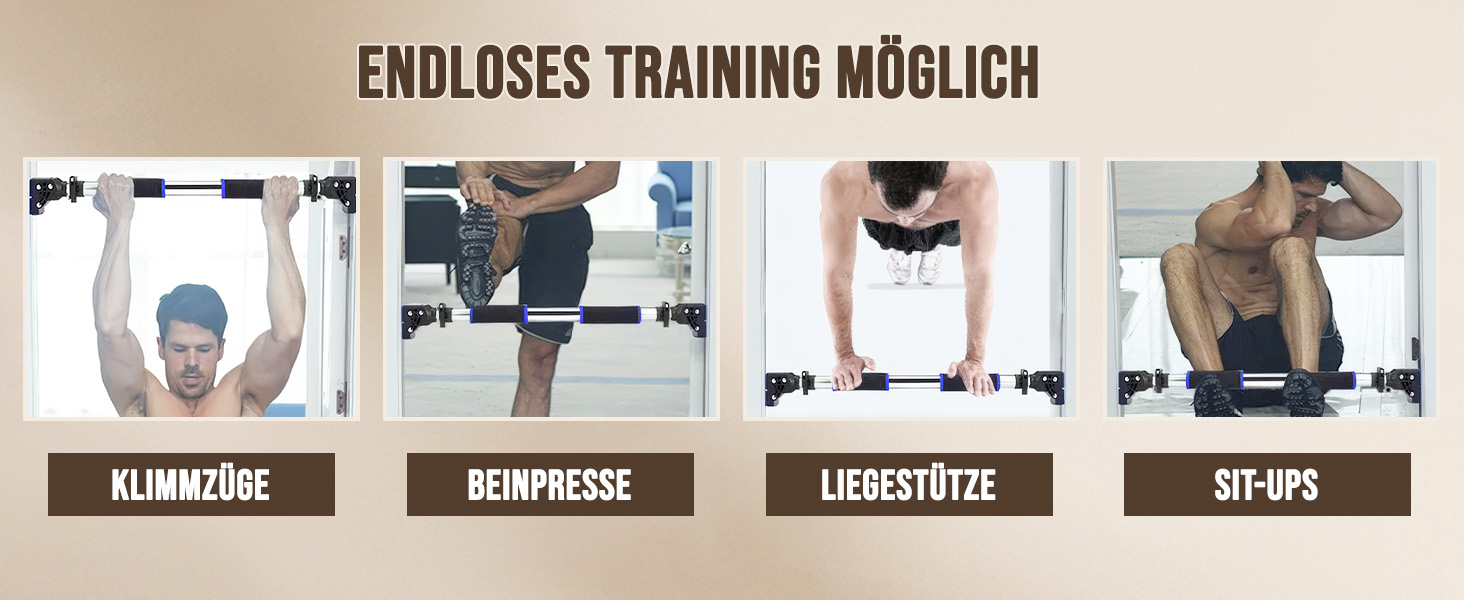 Климмер для турніків ROMIX на двері, регульований 72-97 см, максимальне навантаження 200 кг, з інструкцією для тренувань