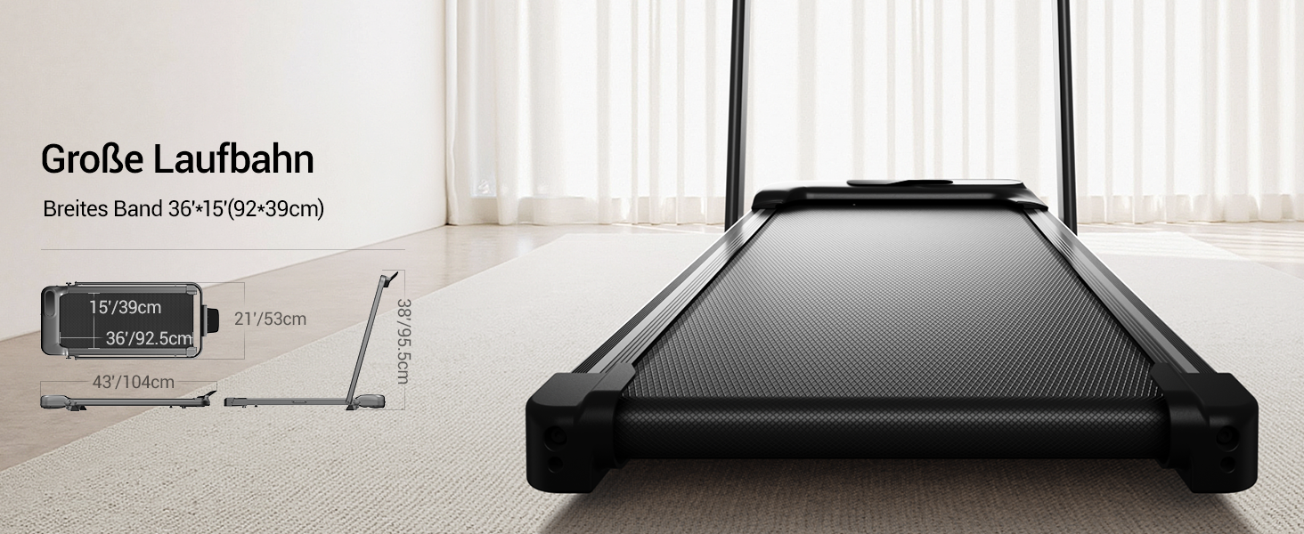 Бігова доріжка Lontek для дому, складана з нахилом 15%, Walking Pad до 136 кг, з пультом - чорна