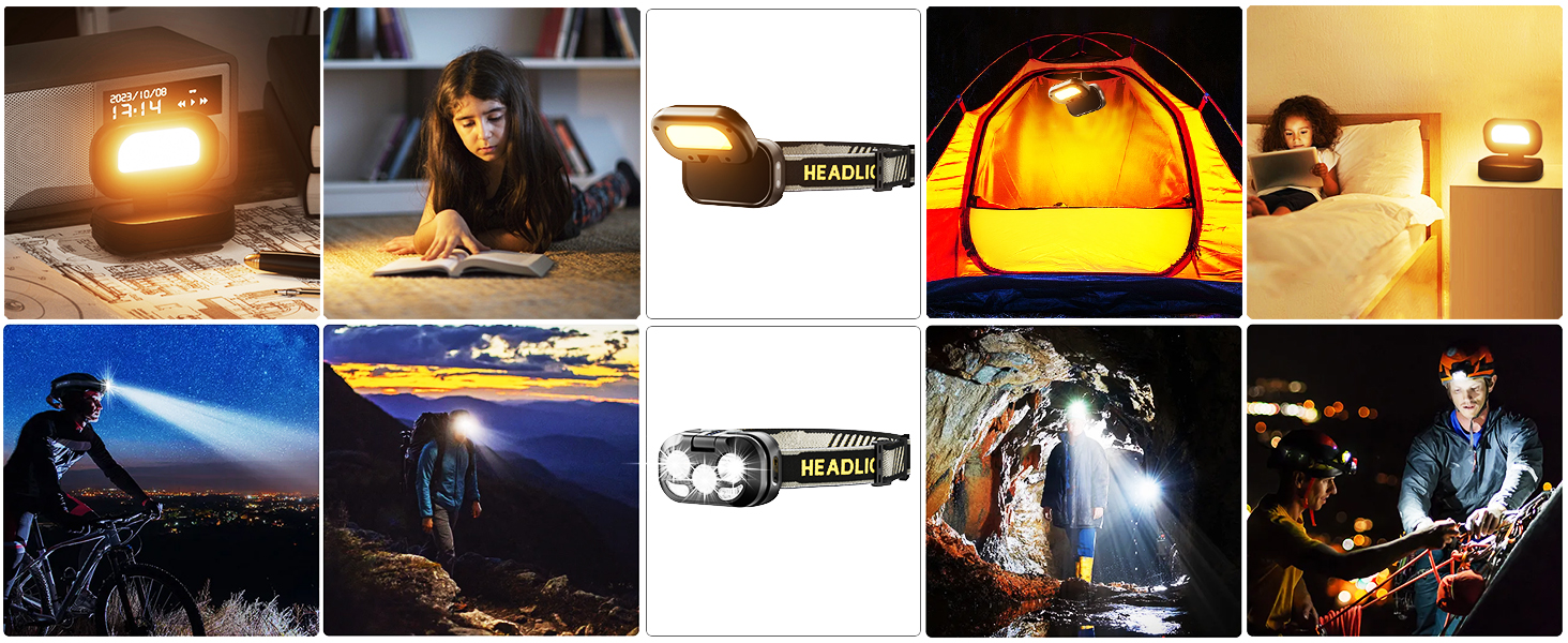 Ліхтар на голову Skylla LED акумуляторний, 250000 люмен, Zoom, 11 режимів, IP67, регульований, для кемпінгу та надзвичайних ситуацій (чорний)