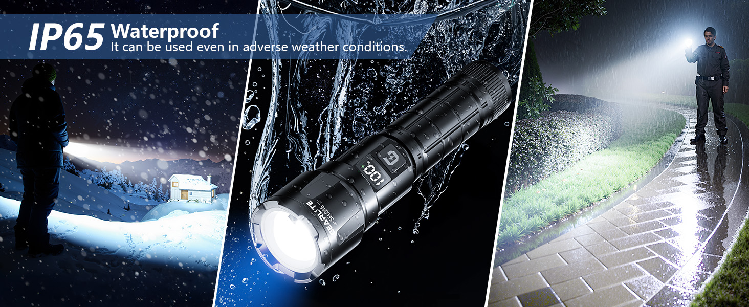 LED ліхтарик Gearlite: 6000 люмен, тактичний, з регулюванням фокусу, 3 режими, водонепроникний (IP65), для кемпінгу, риболовлі, надзвичайних ситуацій та піших прогулянок