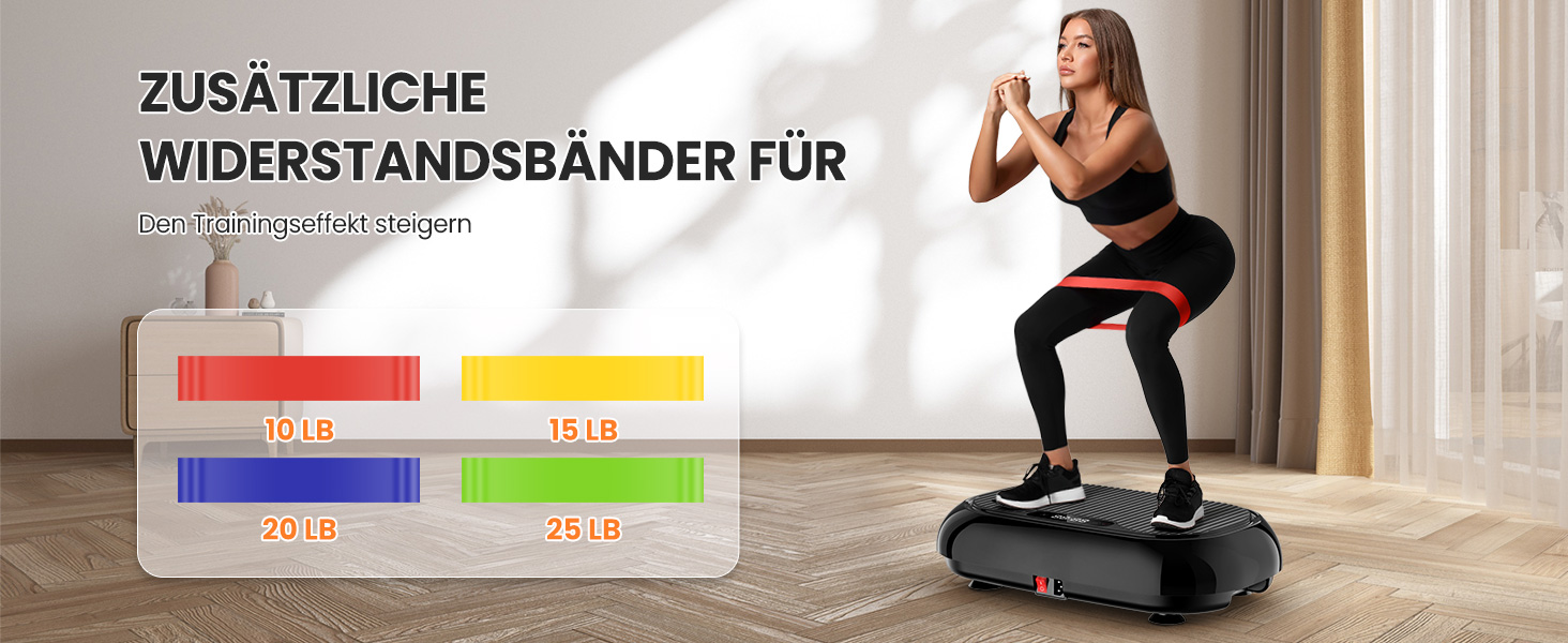 Вібраційна платформа для дому Sport з 9 режимами, 120 інтенсивностей, 4 еластичними гумками, до 150 кг, Bluetooth, пульт ДУ - для домашніх тренувань