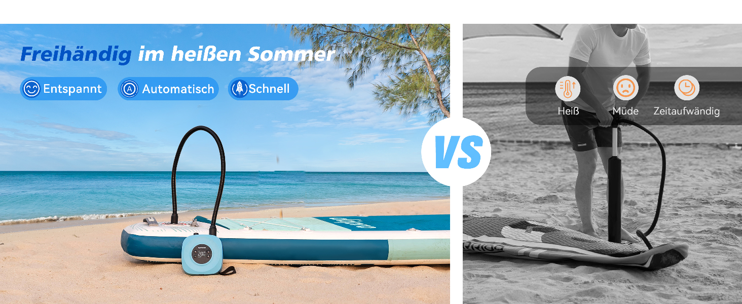 Електричний насос для SUP Hydrohero 20PSI з автоматичним вимкненням, для SUP, кайтсерфінгу, наметів, човнів (блакитний)