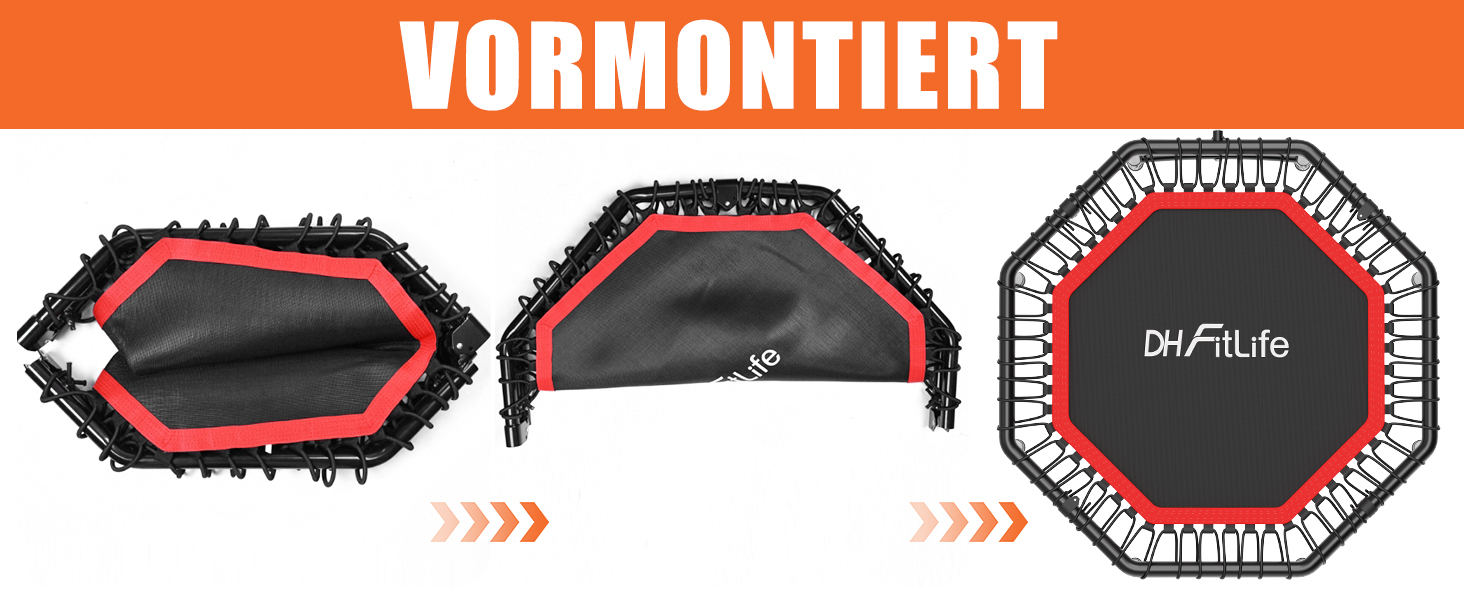 Трамплін для фітнесу DH FitLife, Ø121 см, 150 кг, з регульованими ручками | Для дітей та дорослих