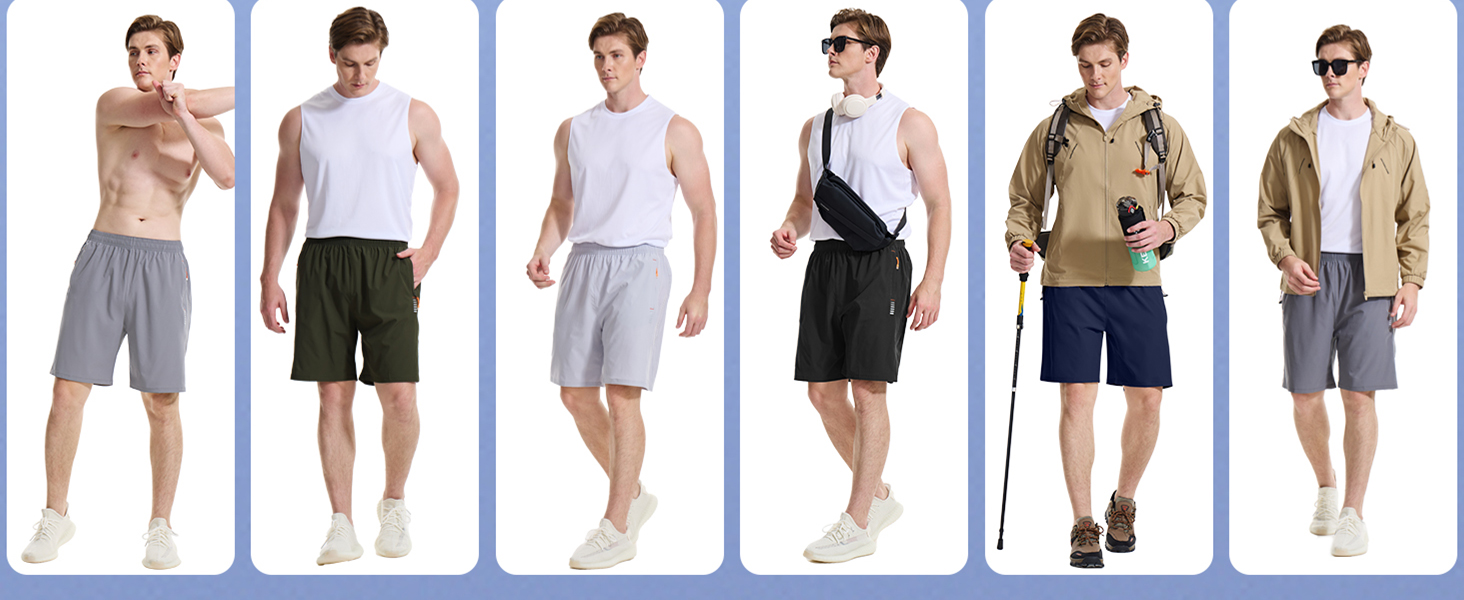 Шорти спортивні чоловічі Cimic для бігу та занять спортом, швидковисихаючі, дихаючі, легкі, з кишенею на блискавці (зелені, XXL)