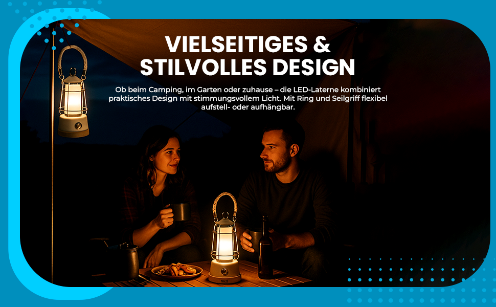 LED кемпінговий ліхтар на акумуляторі з Power Bank, 370lm, регулювання яскравості, USB зарядка, 2200-6500K, до 75 годин роботи, IP44, бамбук та льон