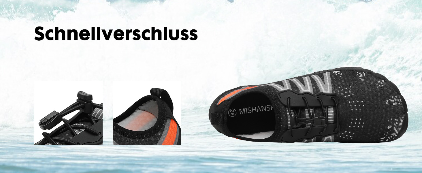 Чоловічі та жіночі аквашузи Mishansha для плавання та відпочинку на пляжі, чорні, 39 EU