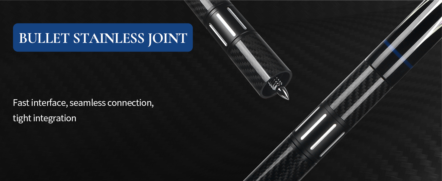 Білий більярдний кий Kmise Professional Pool Cue - 19/20/21 oz з канадського клена, з карбоновою телескопічною насадкою, для дорослих (595г)