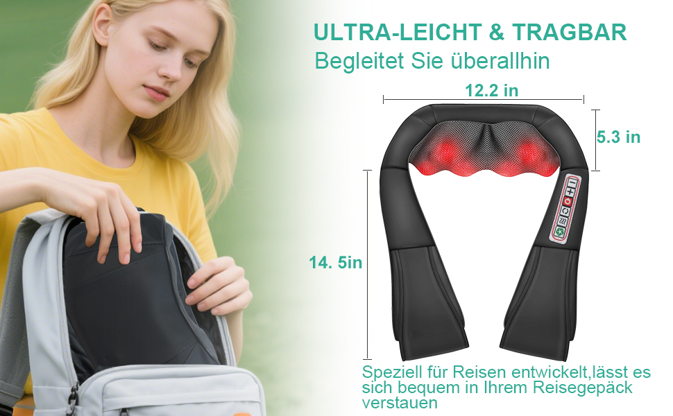 Електричний масажер для шиї та спини з підігрівом, Shiatsu 3D масаж, для тіла, ніг, подарунок