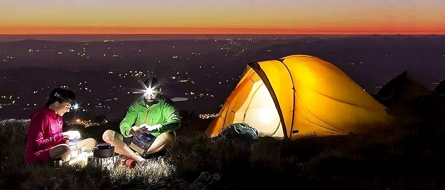 LED налобний ліхтар XPG + COB 10000 люменів з датчиком, водонепроникний IPX6, 270° регульований, 7 режимів. Для бігу, їзди на велосипеді, кемпінгу, походів.