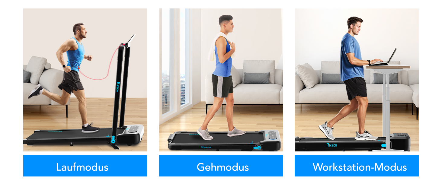 Біговий тренажер Riksion для дому з нахилом, складаний до 14 км/год, Walking Pad з 12 програмами, електричний з LED-дисплеєм, пультом дистанційного керування та додатком