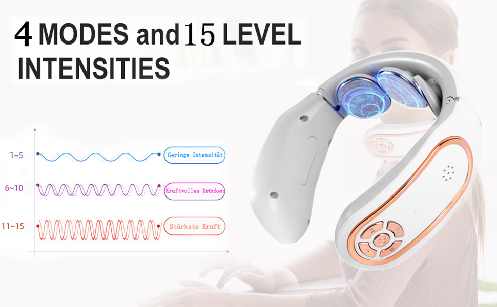 Електричний масажер для шиї та плечей з підігрівом та 4 режимами масажу