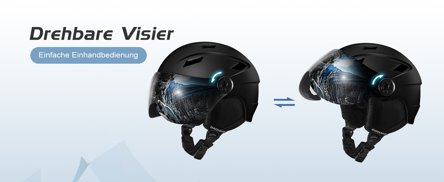 Шолом для сноуборду та лиж Odoland, легкий гоночний шолом з візором, для чоловіків та жінок, розмір S (52-55 см), колір хакі