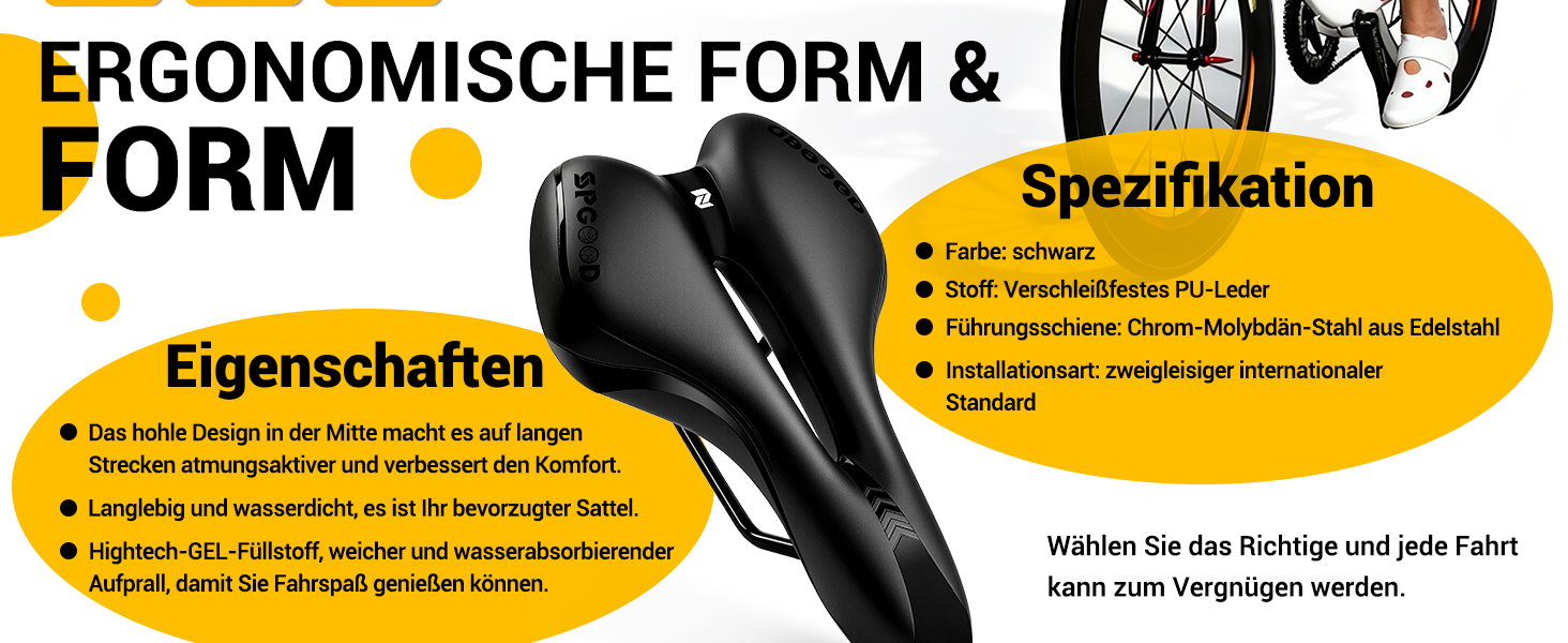Зручний велосипедний сідло для чоловіків та жінок: широке, м'яке, гелеве, ергономічне. Підходить для MTB, Trekking, шосе, велотренажера, E-Bike. 27x16 см