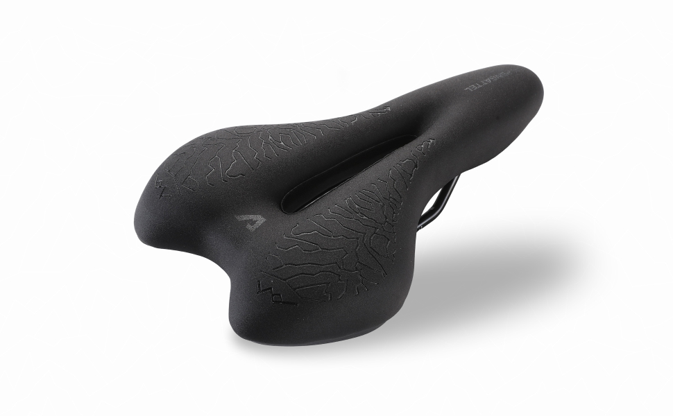 Велосідельний ергономічний ALPENSATTEL® з 3D піною Memory Foam для жінок та чоловіків - дихаючий матеріал, універсальне кріплення, Sport PRO