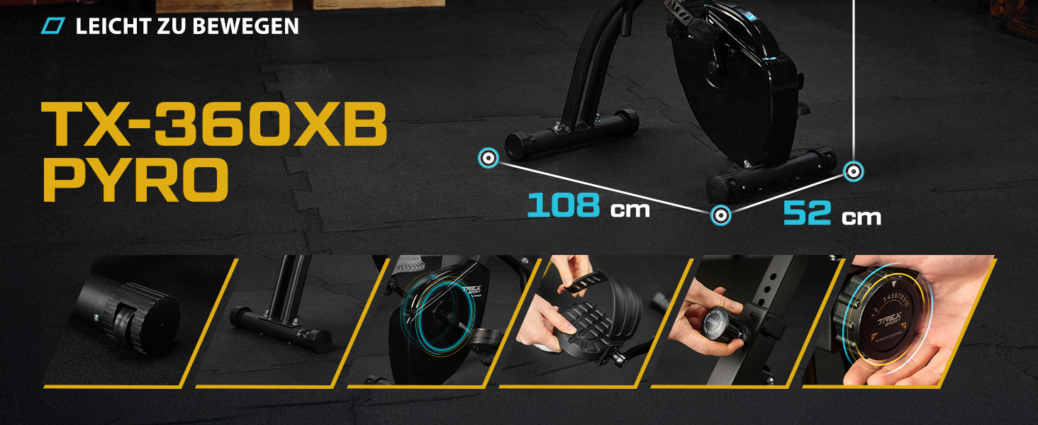 Велотренажер TREX SPORT TX-360XB, 10 кроків, додаток, до 120 кг