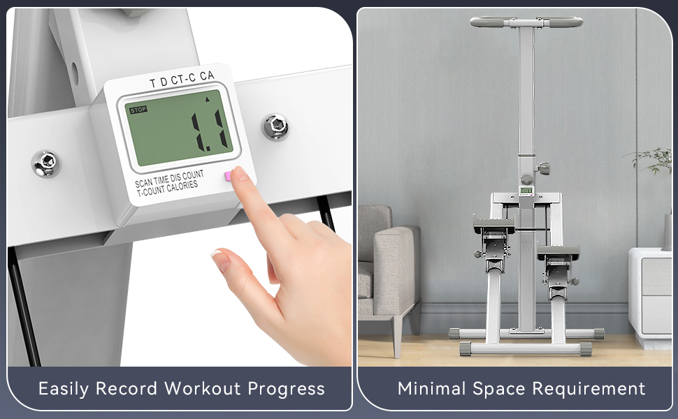 Степпер для дому Gym: компактний, складаний, для фітнесу та кардіотренувань. Білий