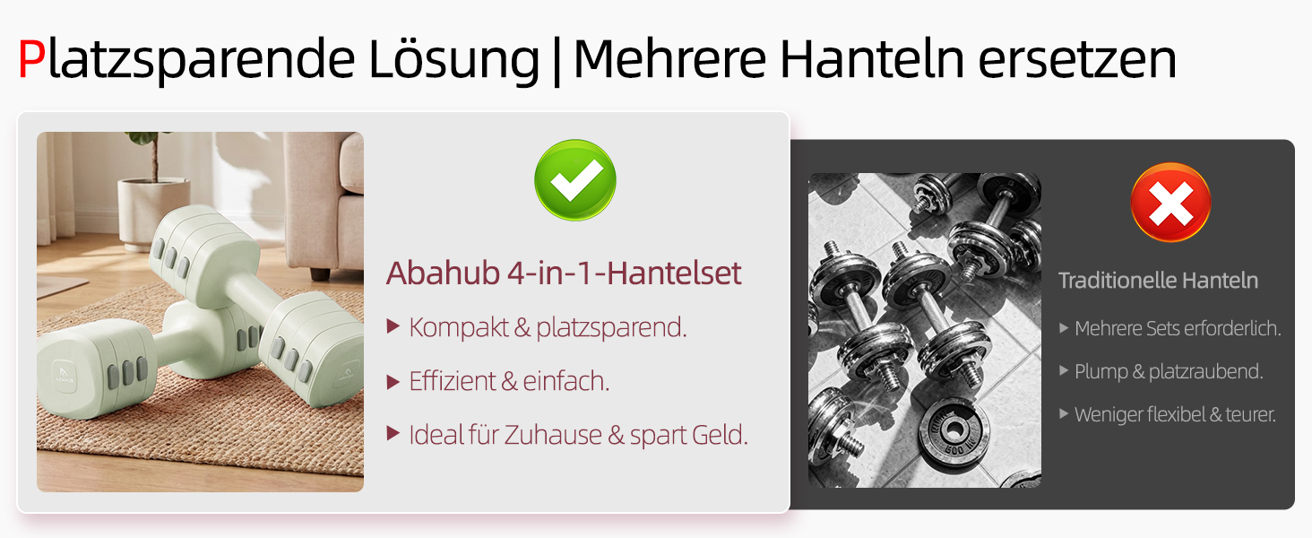 Набір гантелей Abahub 4-в-1: регульовані штанги для дому, фітнесу та силових тренувань. Підходить для жінок та початківців, вага 1-2.5 кг (зелені)
