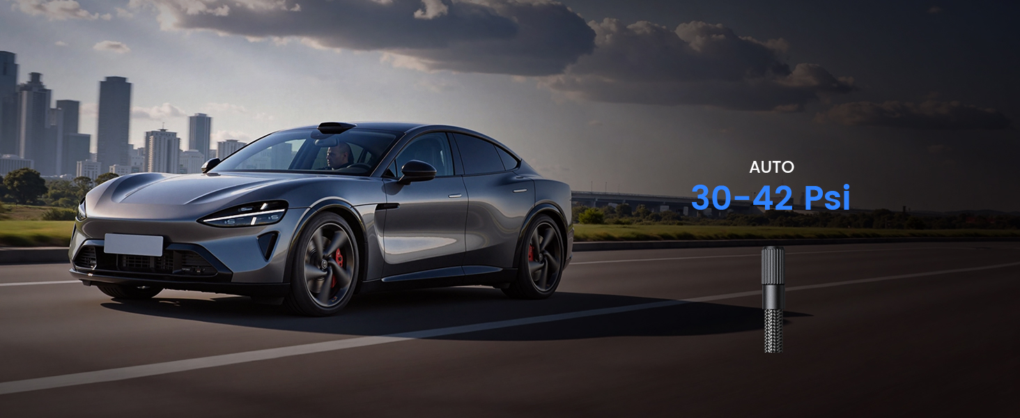 Електричний насос Lamicall для велосипедів, авто, мотоциклів та м'ячів з LED-підсвічуванням - 150 PSI, 5x швидше