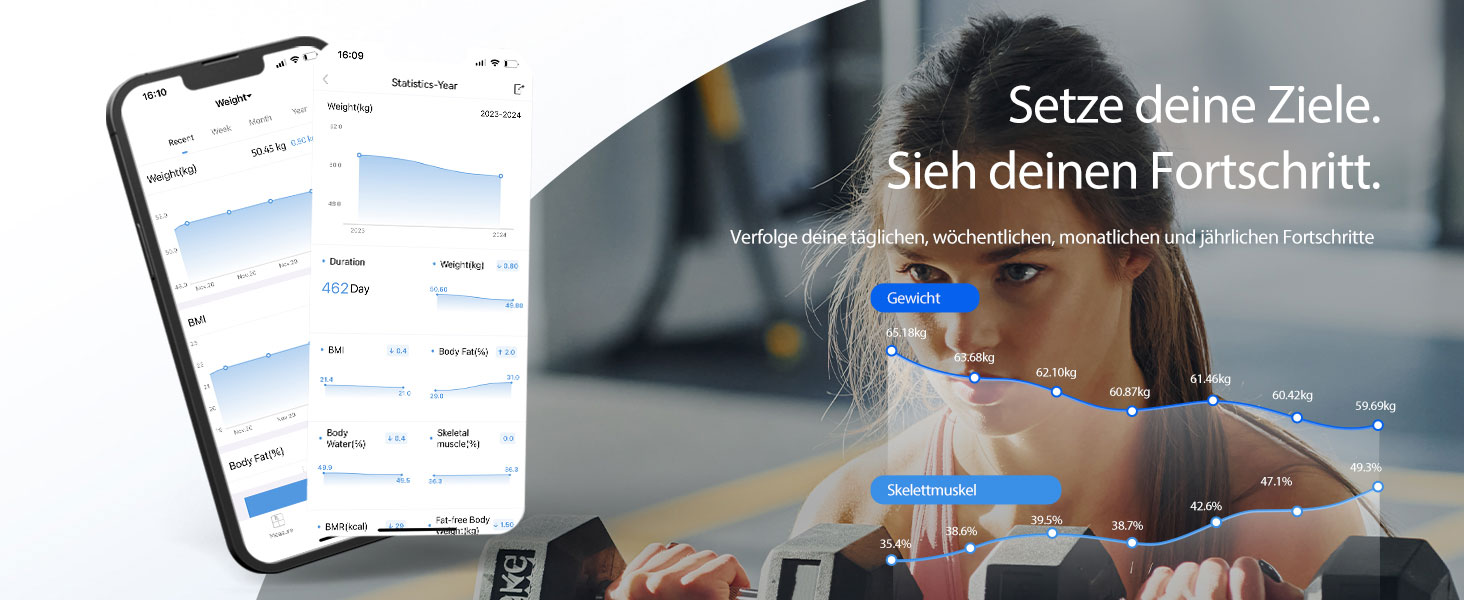 Ваги підлогові з аналізатором складу тіла та датчиками на ручках, Smart ваги з 8 електродами: вага, жир, м'язи, BMI, 28 показників, до 180 кг
