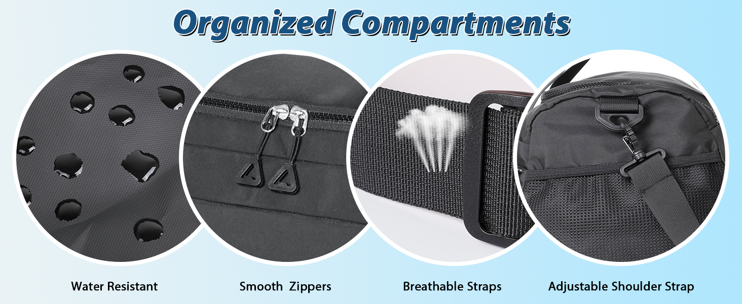 Спортивна сумка Romon для подорожей та тренувань з відділенням для взуття та мокрих речей (39 x 23 x 22 см, чорний)