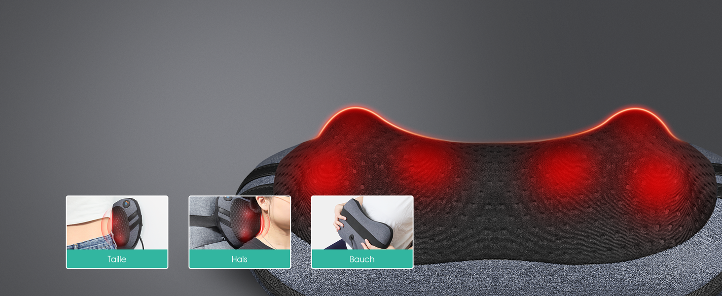 VOYOR HEALTH Масажна подушка з функцією підігріву, шиацу масажер з 3D масажними головками для шиї, спини та ніг, електричний прилад для зняття м'язового болю, подарунок для чоловіків і жінок, модель YZ200, блідо-блакитний