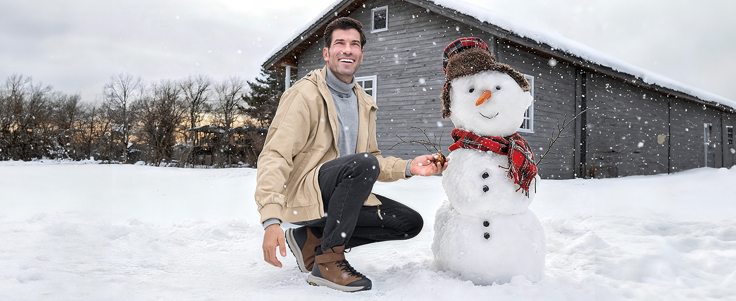 Зимові черевики FitVille для чоловіків, широкі, з клямками, неслизькі, теплі, для активного відпочинку, розмір 40-50 EU, коричневі