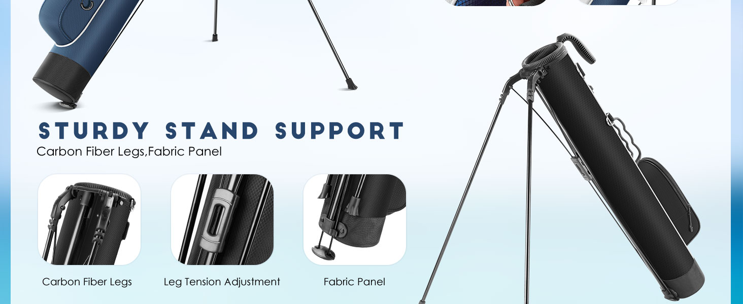 Сумка для гольфу Findway: стійка, легка, для тренувань та гри, 80 см, A1-BK