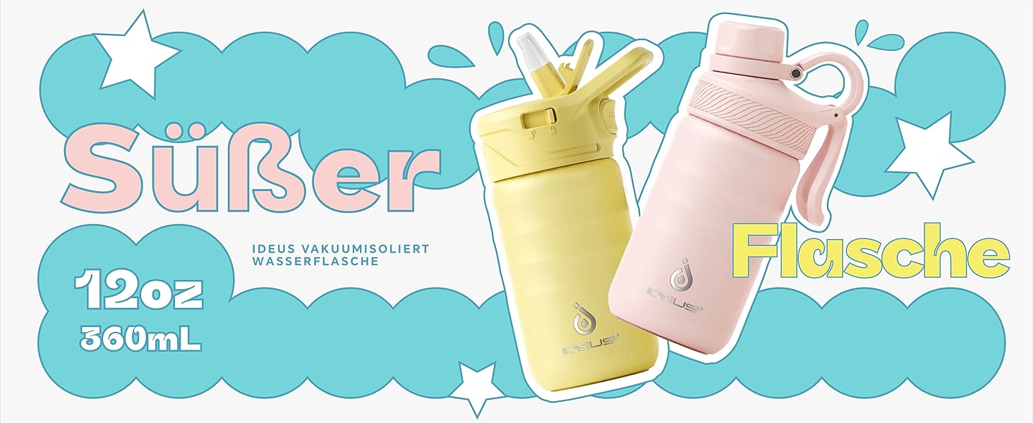 Термос IDEUS з нержавіючої сталі, 32oz (946 мл), подвійні стінки, спортивна пляшка, металева термокружка з герметичним кришкою, колір Seladon