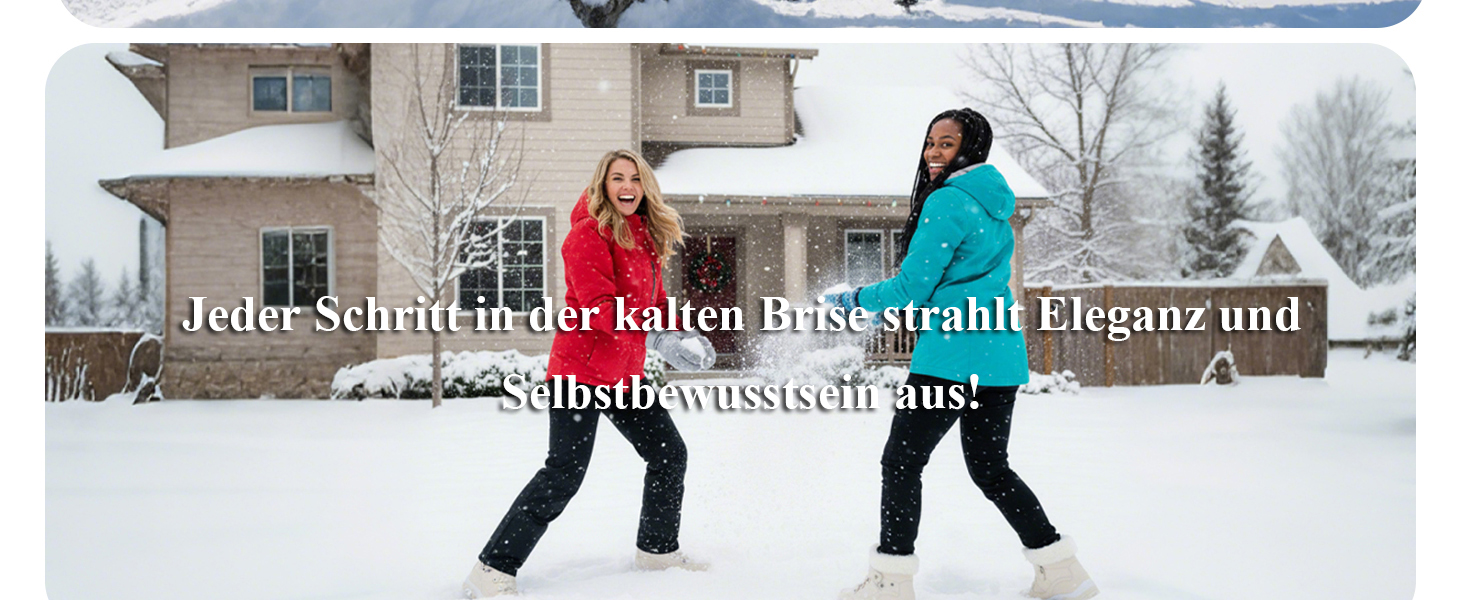 Зимові черевики ASHION для жінок: теплий зимовий взуття, трекінгові черевики, черевики для снігу, чорно-білі, розмір 37 EU