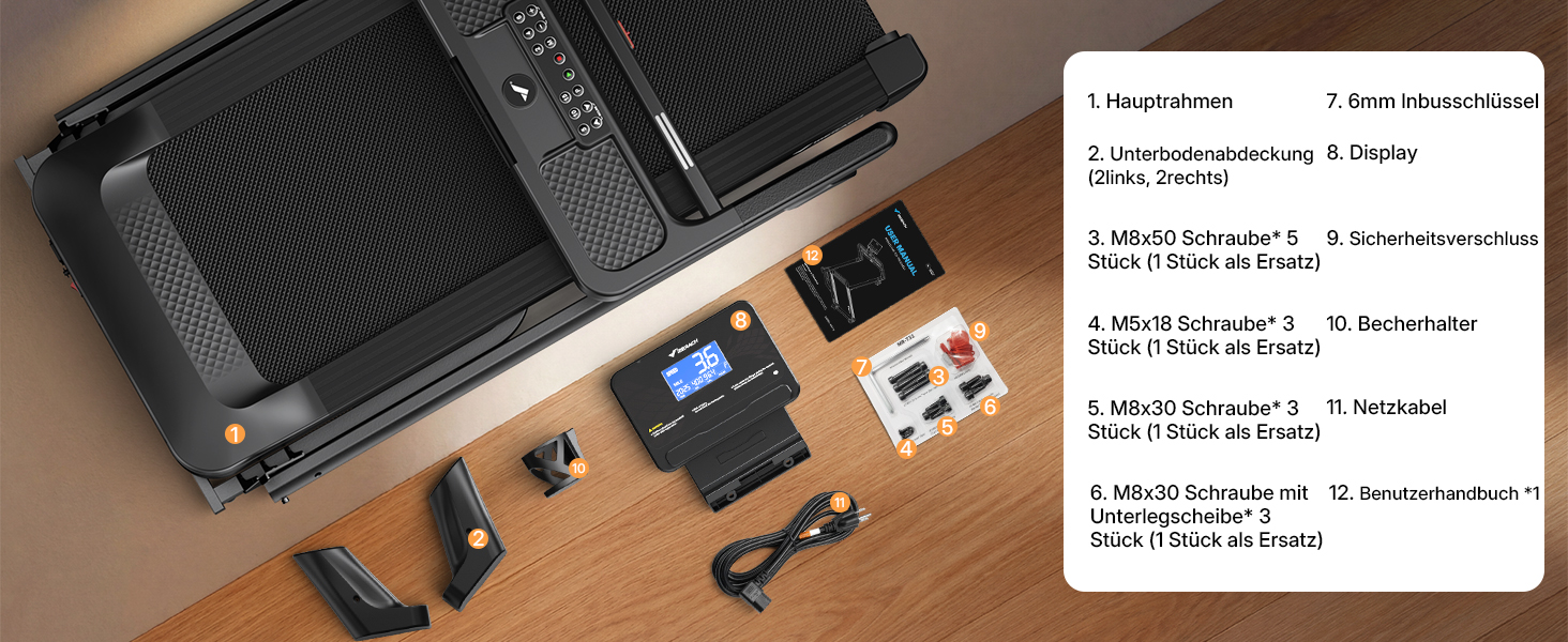 Біговий тренажер MERACH для дому з регулюванням нахилу (6%-18%), швидкість до 14 км/год, складаний, потужність 2.5HP/3.5HP, максимальне навантаження 136/159 кг, розмір 42*108 см / 46*120 см, чорний, з підключенням до додатку