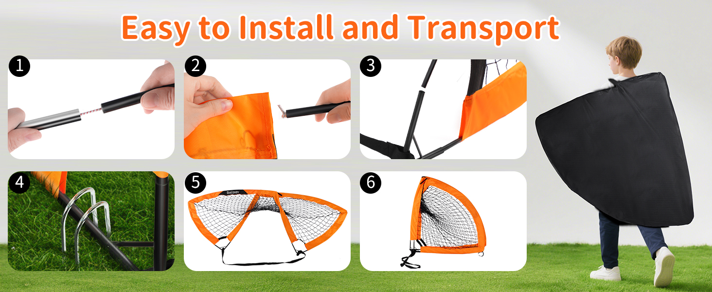 Дитячі футбольні ворота BELEEV для гри в саду та в приміщенні, 4x3/6x4 ft, з LED-підсвічуванням, портативні, складані, комплект з 2 шт., 120*90 см