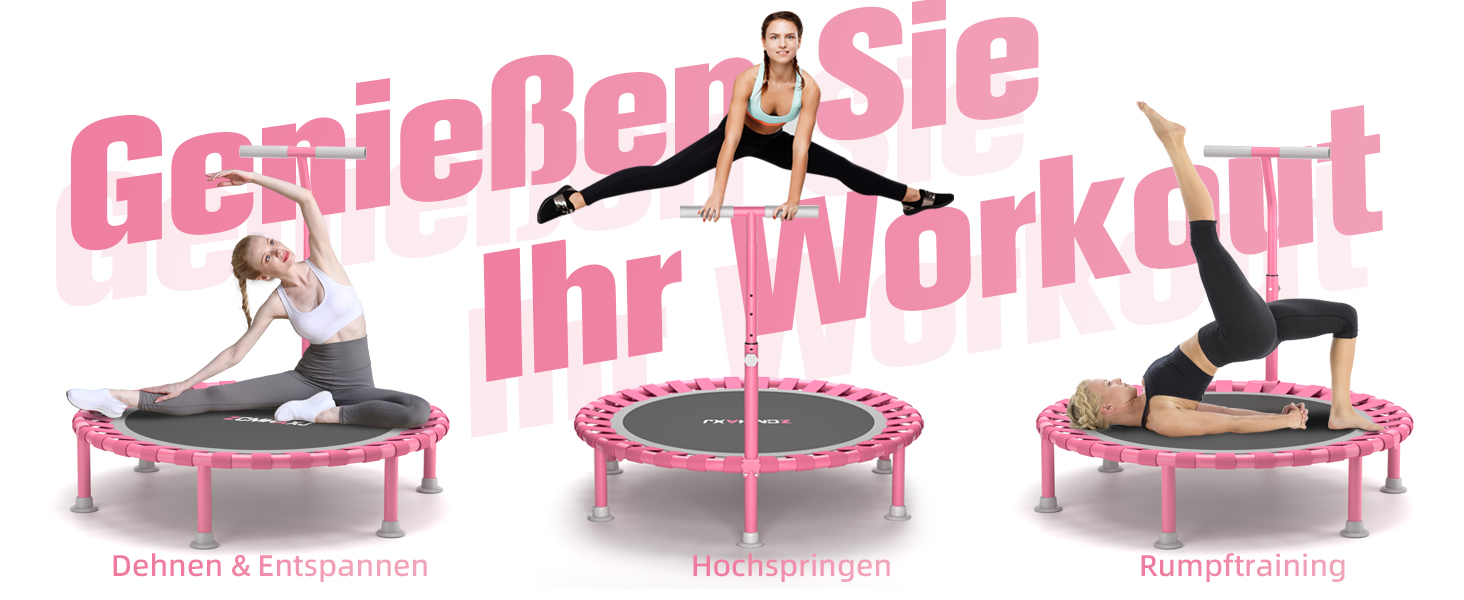 Міні-трамплін складний, 101.6 см, для дорослих та дітей, з регульованою стійкою, Indoor Fitness, до 204 кг, з T-поручнем