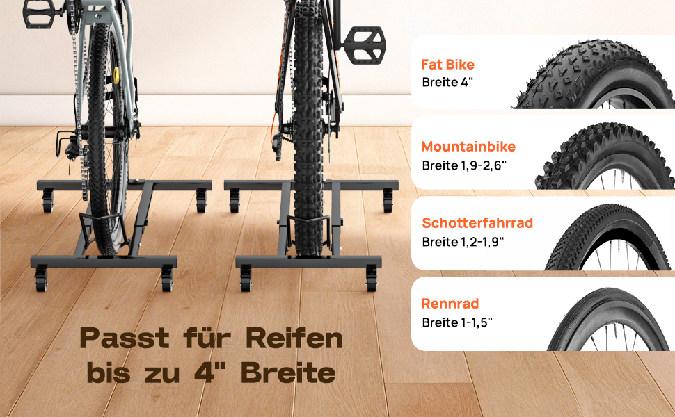 Підставка для велосипеда Housolution вертикальна з колесами, регульована по висоті, без свердління, для гаража та квартири, вантажопідйомність до 80 lbs, 1 шт.