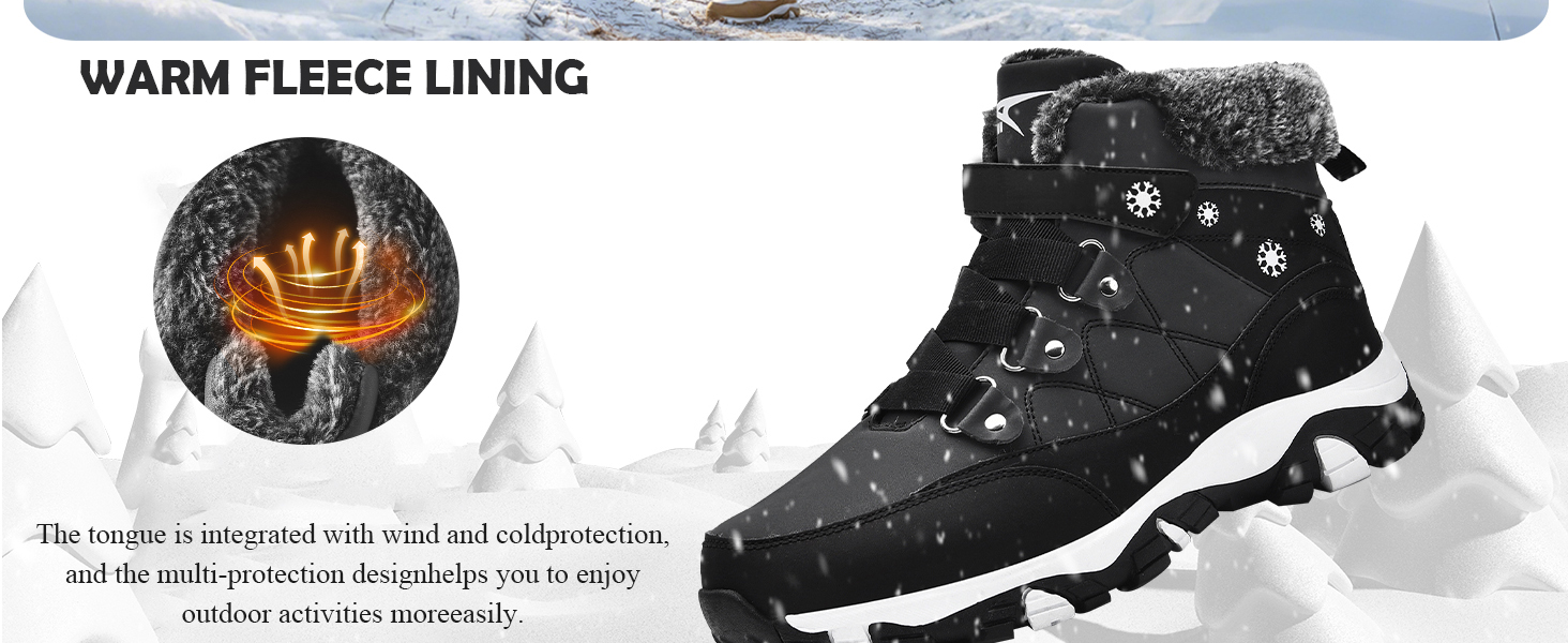 Зимові черевики ASHION для жінок: теплий зимовий взуття, трекінгові черевики, черевики для снігу, чорно-білі, розмір 37 EU
