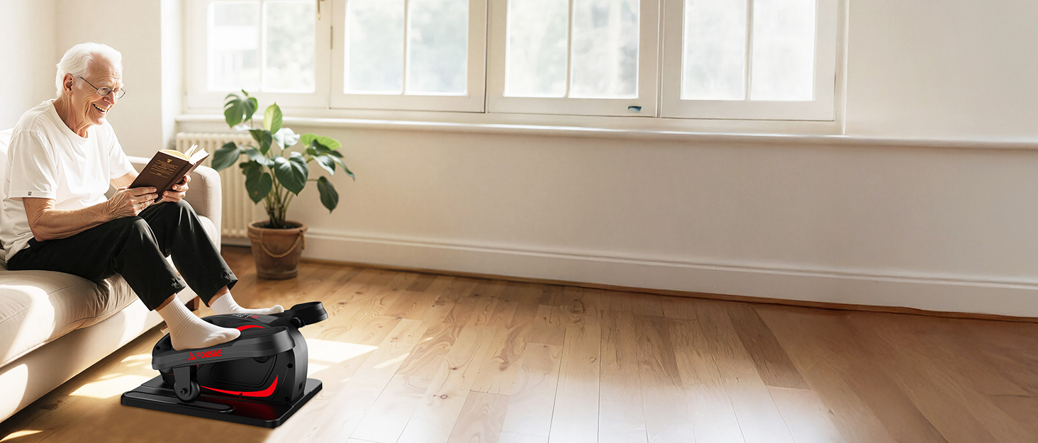 Еліптичний тренажер під стіл для дому, 2 в 1 електричний з 15 швидкостями та 3 автоматичними режимами, тренажер для ніг для літніх людей з пультом дистанційного керування, тихий та портативний (рожевий, 15 швидкостей + 3 автоматичні режими)