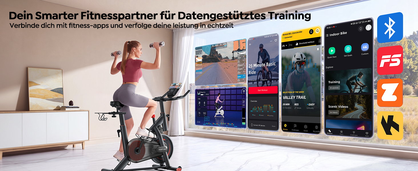Спінінг-велотренажер Heimtrainer з додатком, магнітним регулятором опору, маховиком 15 кг та LCD-дисплеєм, до 170 кг, червоний