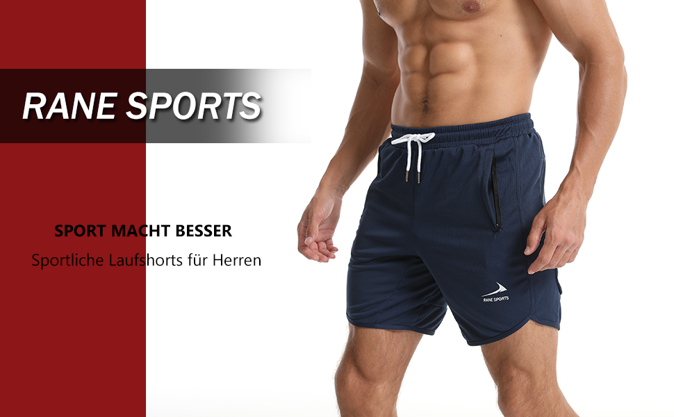 Чоловічі спортивні шорти для бігу та фітнесу з кишенею на блискавці, темно-синій колір / з петлею для рушника