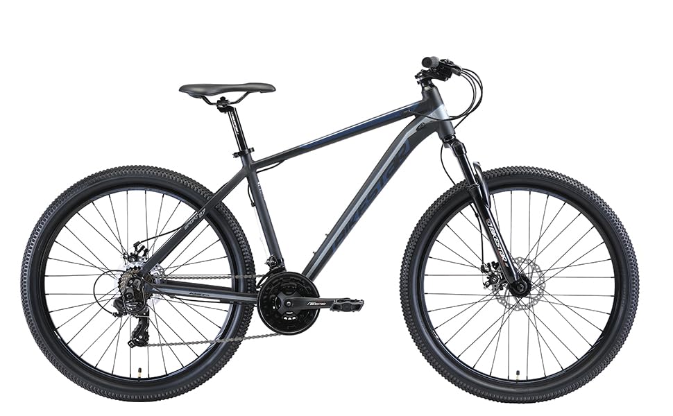 Алюмінієвий гірський велосипед BIKESTAR Hardtail Shimano 21 швидкісна передача, дискове гальмо 27,5 дюймові шини 14, 16, 18 дюймова рама Alu MTB СПРОБУЙТЕ БЕЗ РИЗИКУ 16-дюймовий кадр (18-дюймовий кадр, синій, сріблястий)