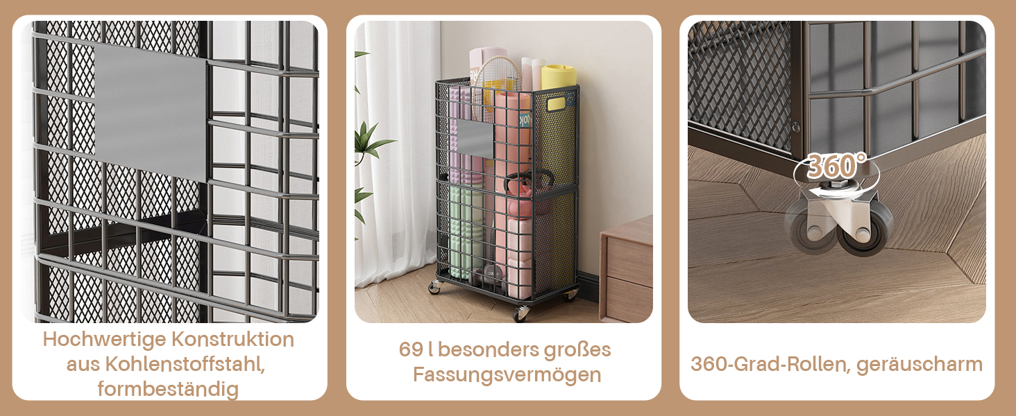 Стійка для зберігання йогаматів, полиця для фітнес-обладнання з колесами, кошик для йоги на 4 мати, чорний