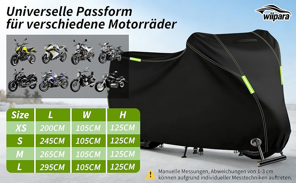 Водонепроникний чохол для мотоцикла та скутера 210D Oxford (200x105x125 см) — захисний зовнішній тент від дощу, снігу та UV-випромінювання, XXS