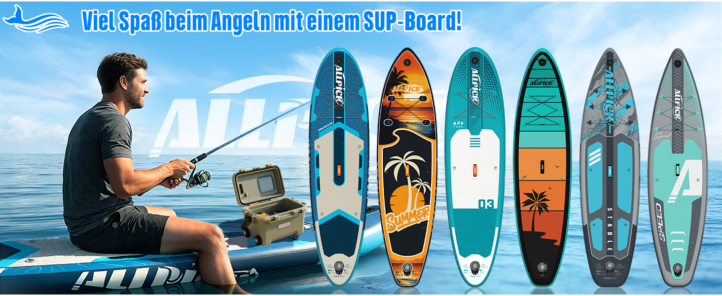 Надувний SUP-борд ALLPICK Premium з аксесуарами, тримачем для камери, регульованим веслом, для початківців та досвідчених, 200 кг, колір: Глибокий синій