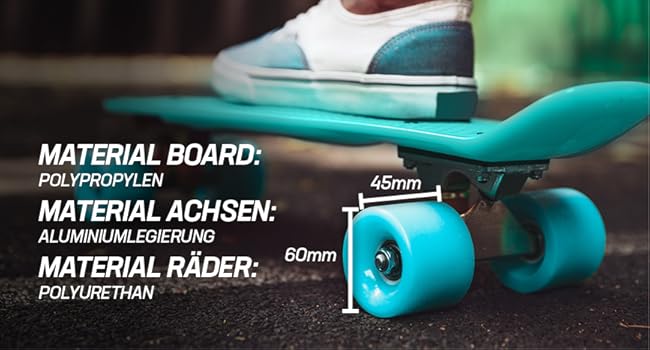 Міні-скейтборд MUWO Cruiser Penny Board, PU колеса, 55 см, червоний