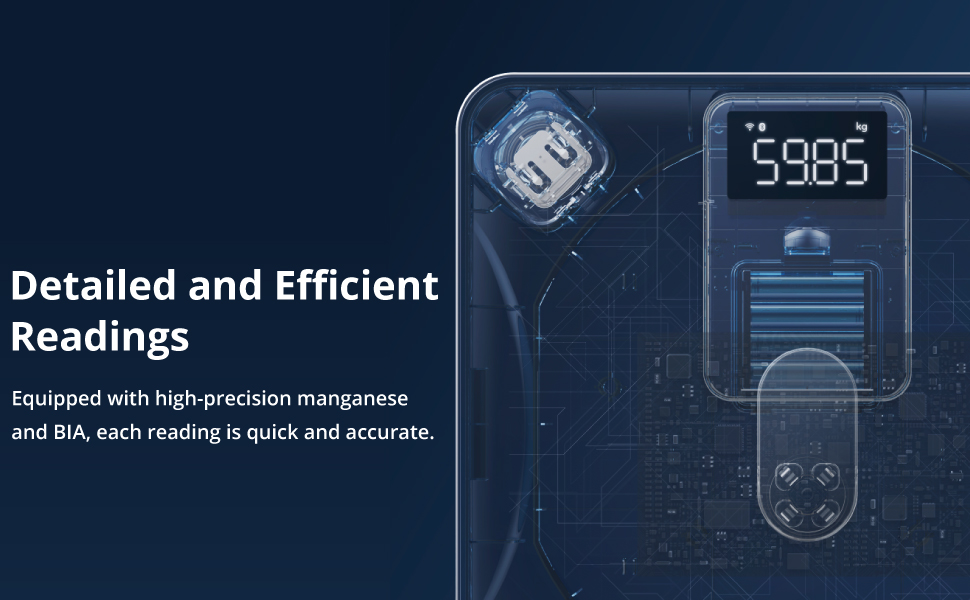 Ваги підлогові Eufy Smart Scale P2: Bluetooth, Wi-Fi, 15 показників (вага, жир, BMI, м'язи, кістки), 3D-модель тіла, чорні