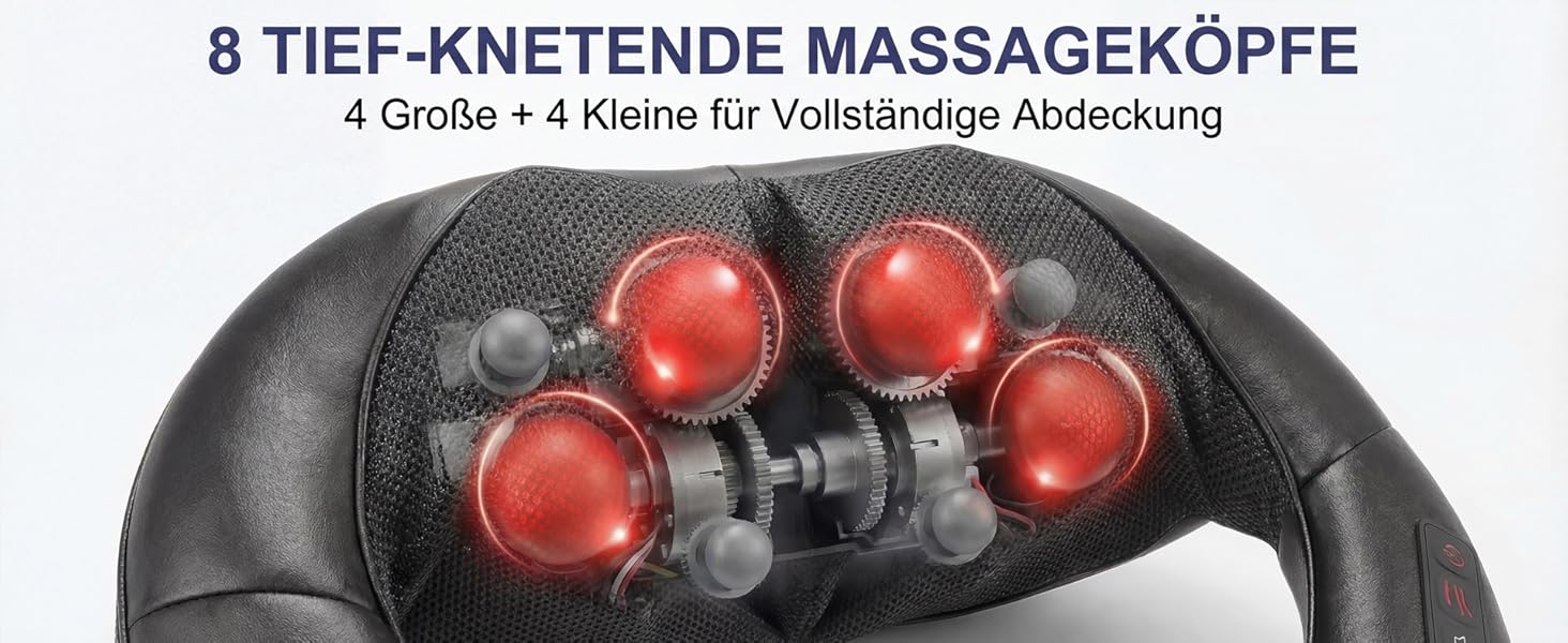 Масажер для шиї з підігрівом, 3D масаж для зняття болю в шиї, спині та попереку, Shiatsu масажер з 3 рівнями інтенсивності, подарунок для жінок та чоловіків