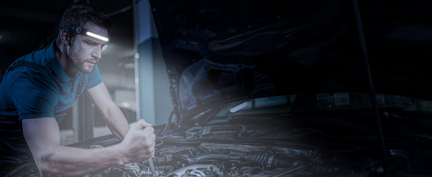 LED налобний ліхтар з акумулятором, надпотужний промінь 230°, регульований фокус, 30 годин роботи, 7 режимів з датчиком руху, водонепроникний, легкий, для бігу, кемпінгу, риболовлі (2 шт.)