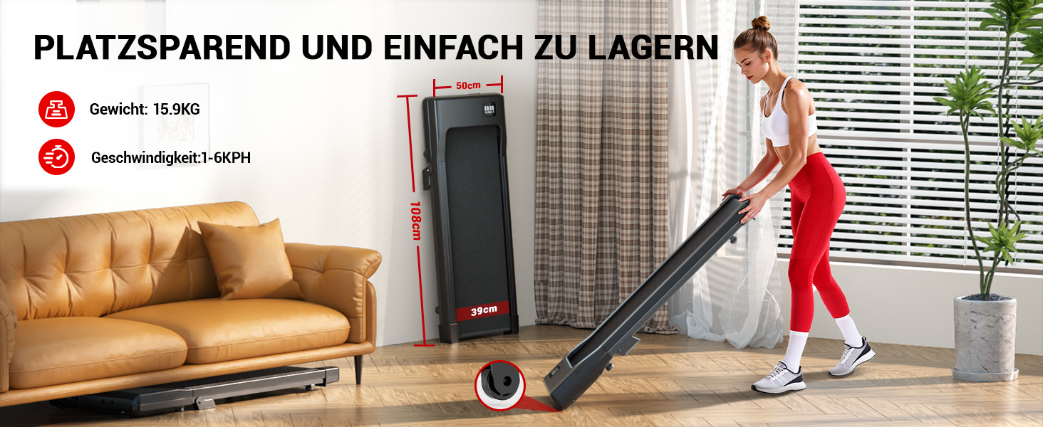 Walking Pad Superun з нахилом 6% – біговий доріжка для дому, максимальна швидкість 12 км/год, з додатком та пультом дистанційного керування. Робочий стіл, максимальне навантаження 136 кг, 90 см, колір Чорний.